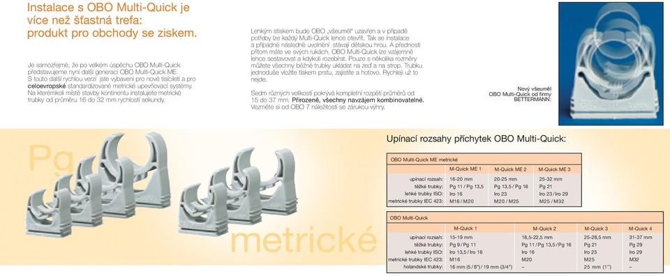 Na kterémkoli místě stavby kontinentu instalujete metrické trubky od průměru 16 do 32 mm rychlostí sekundy.