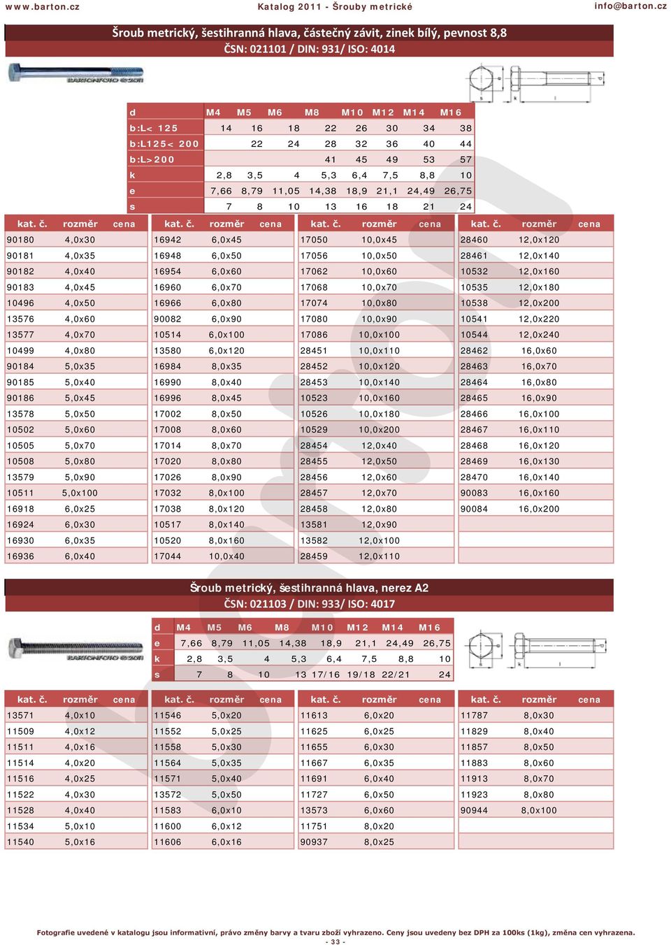 36 40 44 b:l>200 41 45 49 53 57 k 2,8 3,5 4 5,3 6,4 7,5 8,8 10 e 7,66 8,79 11,05 14,38 18,9 21,1 24,49 26,75 s 7 8 10 13 16 18 21 24 90180 4,0x30 16942 6,0x45 17050 10,0x45 28460 12,0x120 90181