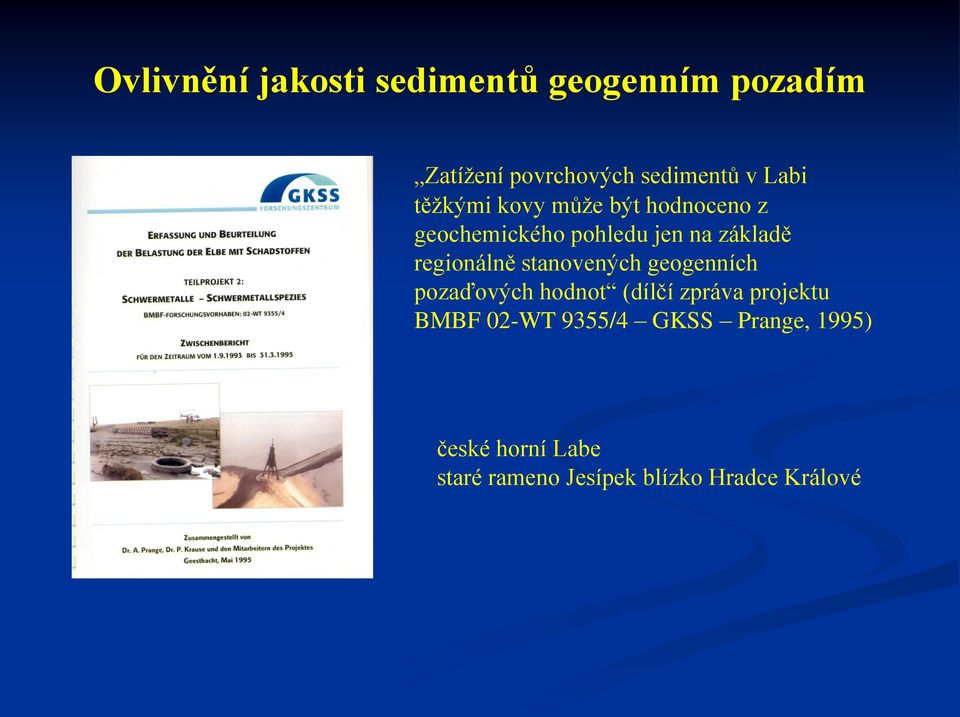 regionálně stanovených geogenních pozaďových hodnot (dílčí zpráva projektu BMBF