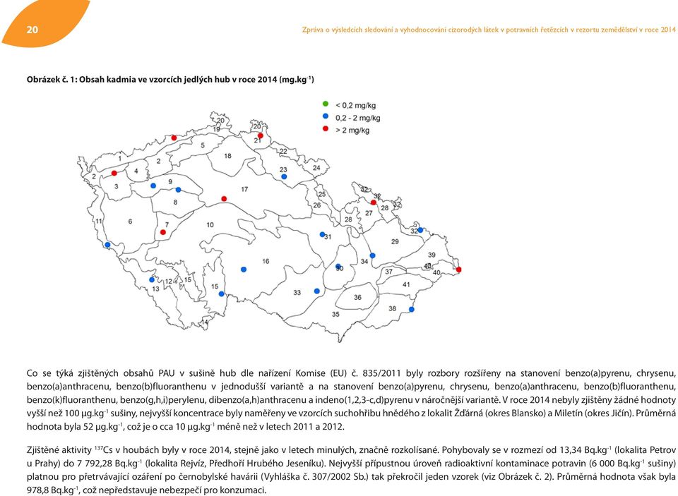 835/2011 byly rozbory rozšířeny na stanovení benzo(a)pyrenu, chrysenu, benzo(a)anthracenu, benzo(b)fluoranthenu v jednodušší variantě a na stanovení benzo(a)pyrenu, chrysenu, benzo(a)anthracenu,