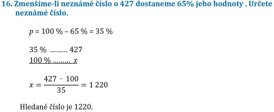 Určete neznámé číslo.