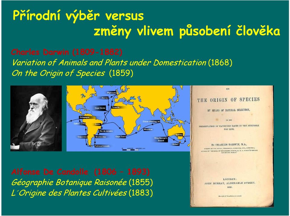 (1868) On the Origin of Species (1859) Alfonse De Candolle (1806