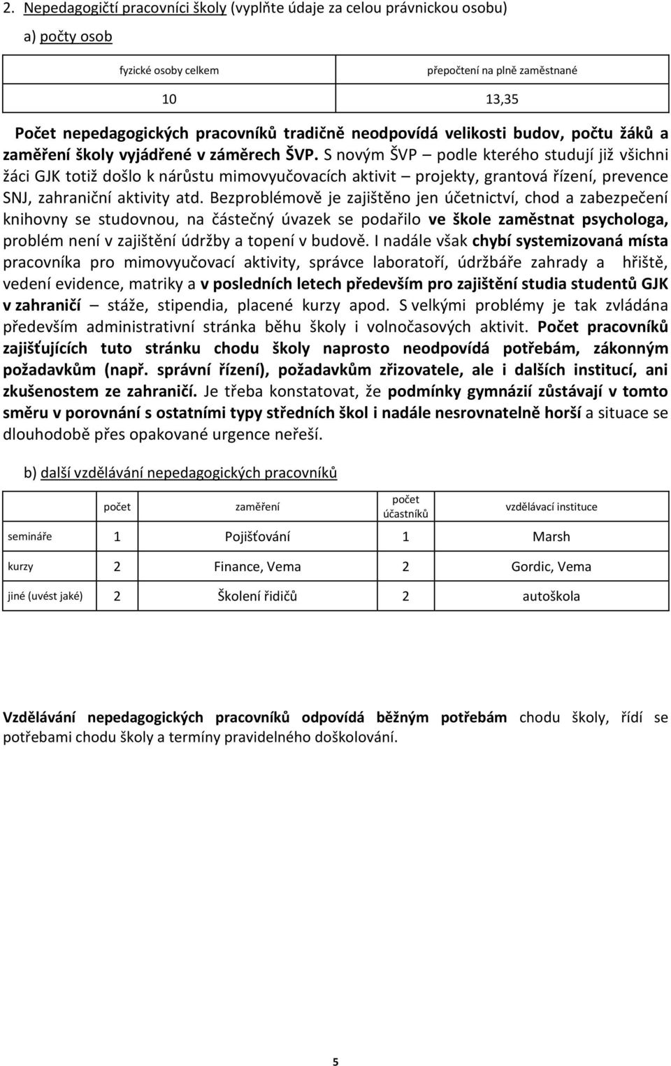 S novým ŠVP podle kterého studují již všichni žáci GJK totiž došlo k nárůstu mimovyučovacích aktivit projekty, grantová řízení, prevence SNJ, zahraniční aktivity atd.