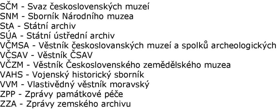 - Věstník ČSAV VČZM - Věstník Československého zemědělského muzea VAHS - Vojenský historický