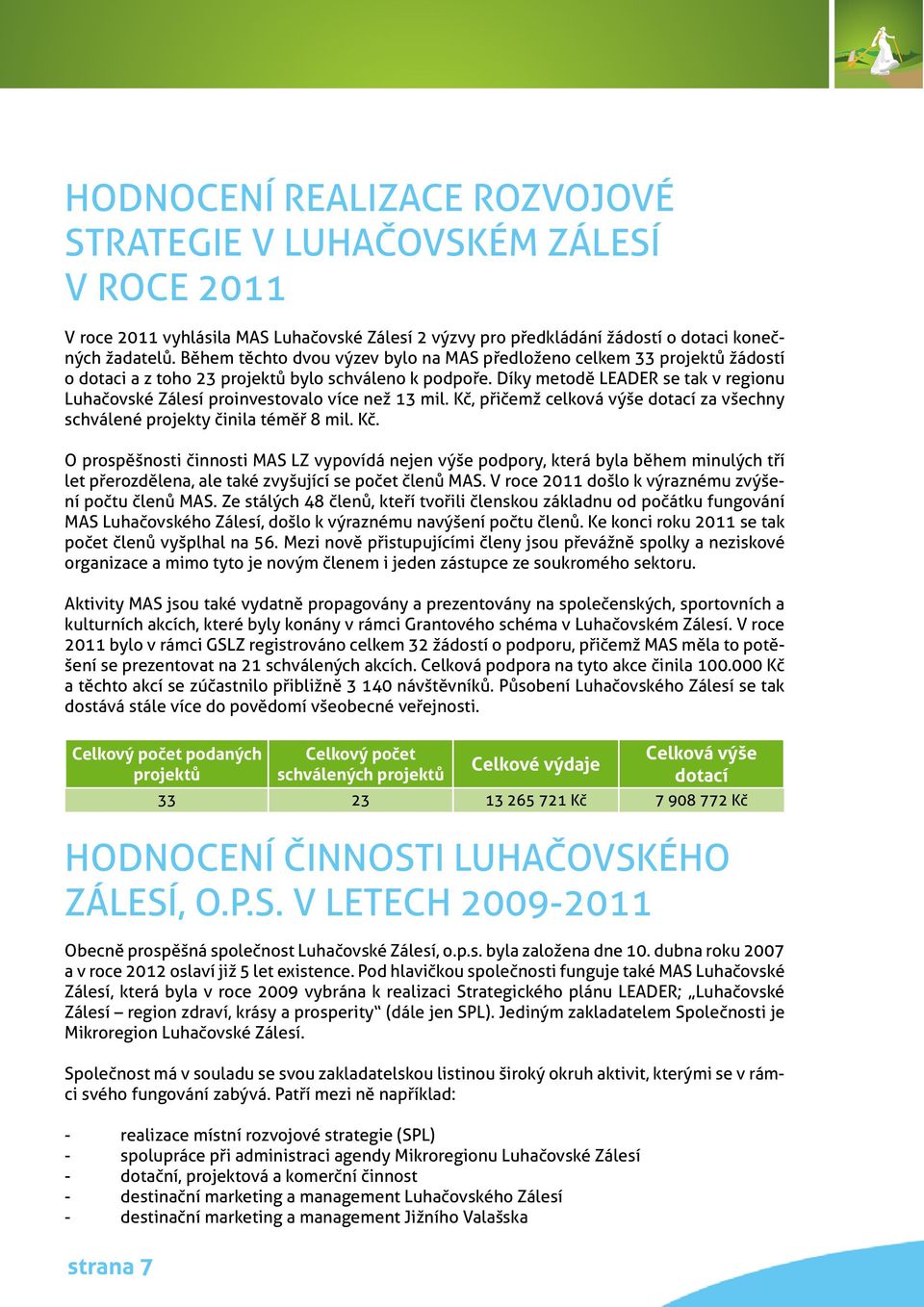 Díky metodě LEADER se tak v regionu Luhačovské Zálesí proinvestovalo více než 13 mil. Kč,