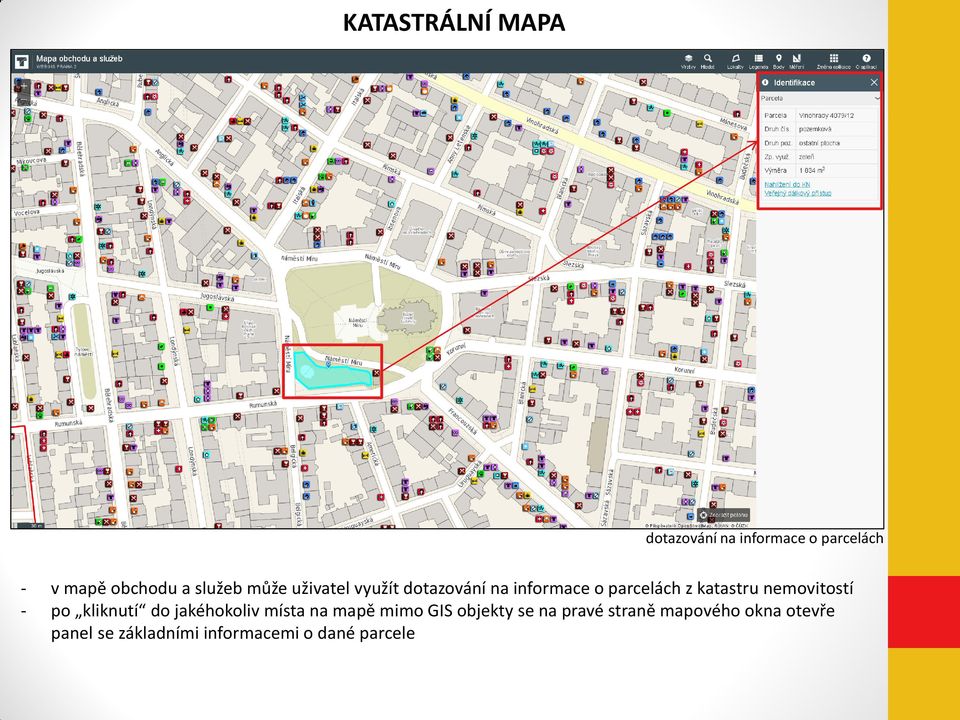nemovitostí po kliknutí do jakéhokoliv místa na mapě mimo GIS objekty se na