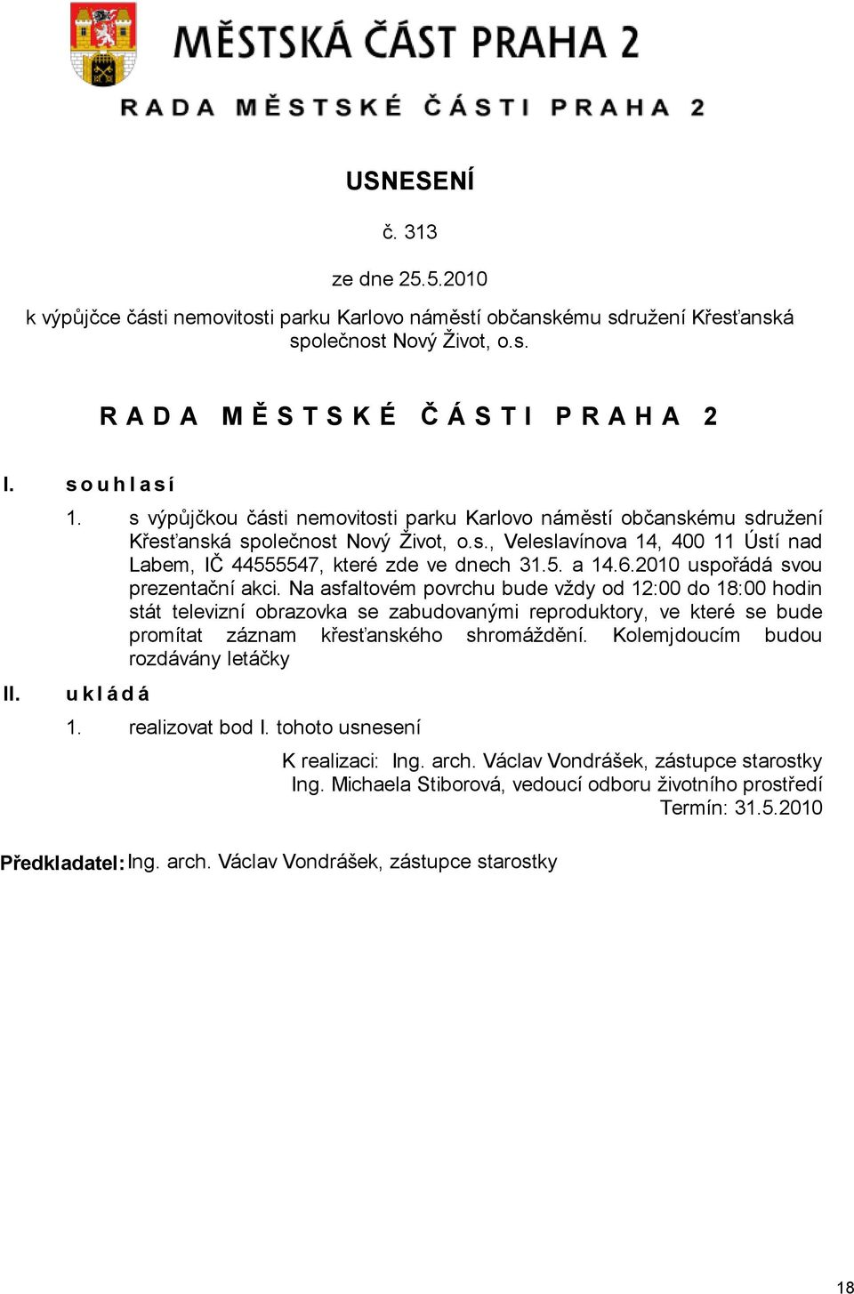 2010 uspořádá svou prezentační akci.