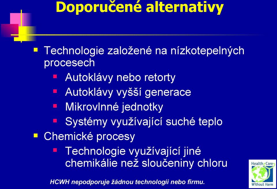 Systémy využívající suché teplo Chemické procesy Technologie využívající