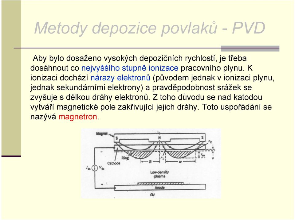 K ionizaci dochází nárazy elektronů (původem jednak v ionizaci plynu, jednak sekundárními