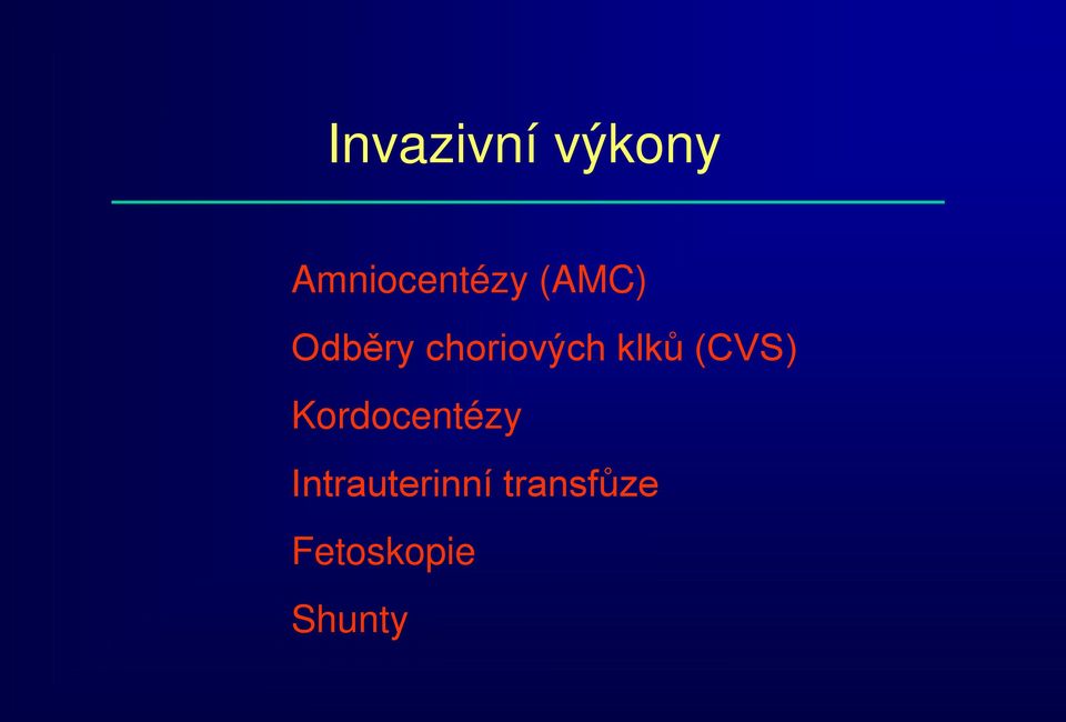 (CVS) Kordocentézy