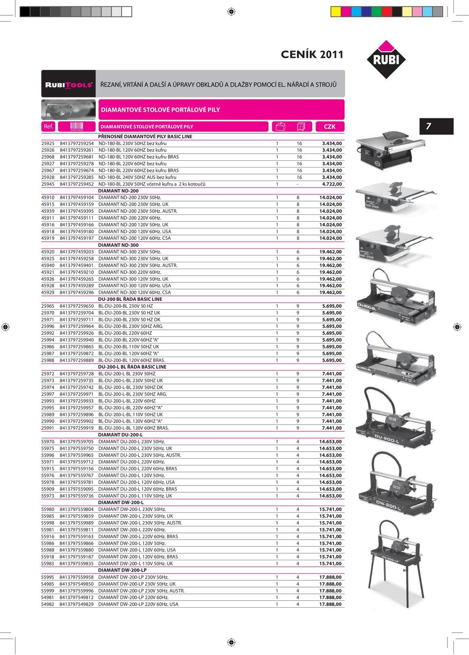 434,00 25926 8413797259261 ND-180-BL 120V 60HZ bez kufru 1 16 3.434,00 25968 8413797259681 ND-180-BL 120V 60HZ bez kufru BRAS 1 16 3.434,00 25927 8413797259278 ND-180-BL 220V 60HZ bez kufru 1 16 3.