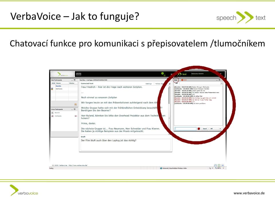 Chatovací funkce pro