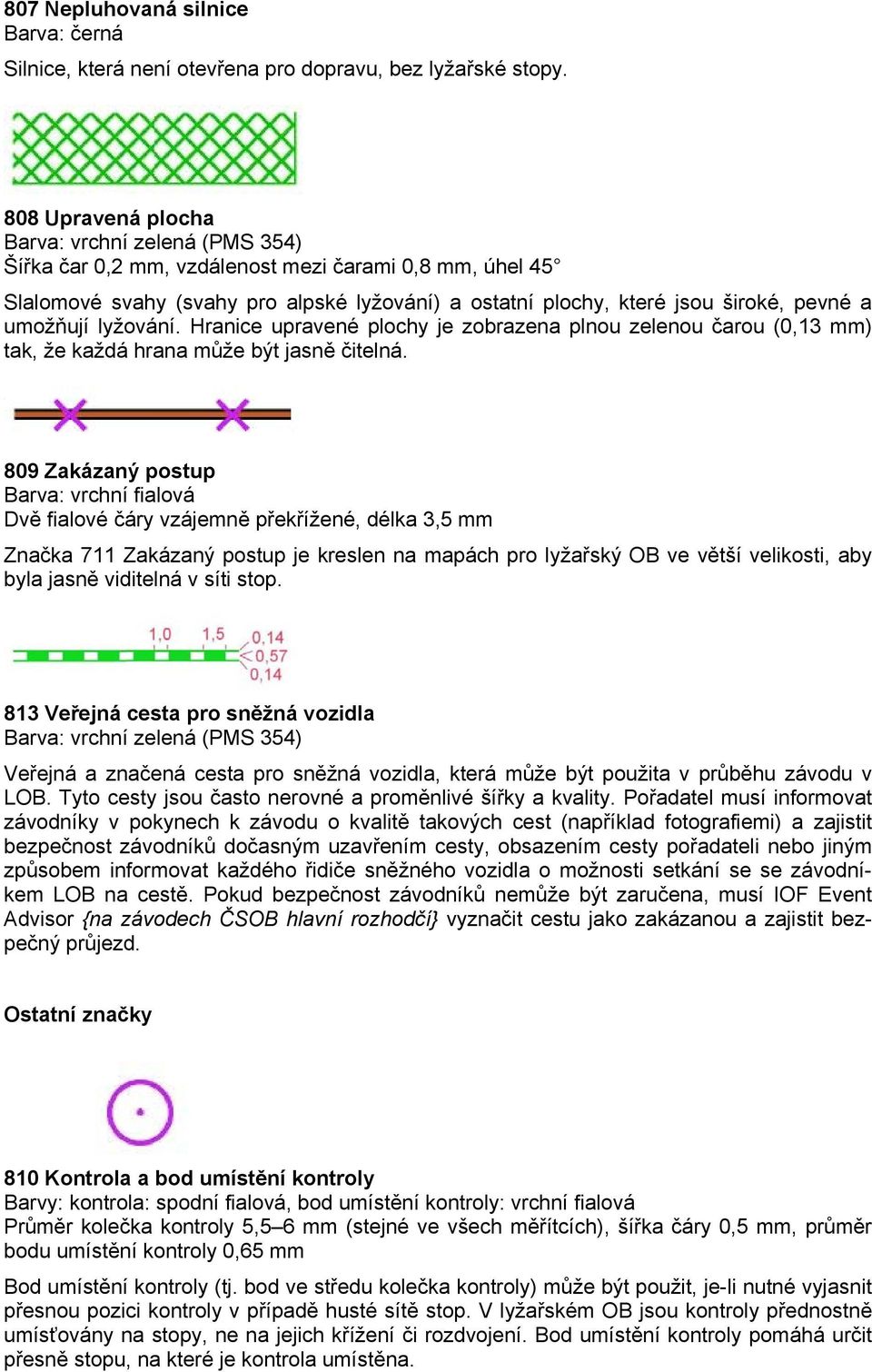 Hranice upravené plochy je zobrazena plnou zelenou čarou (0,13 mm) tak, že každá hrana může být jasně čitelná.