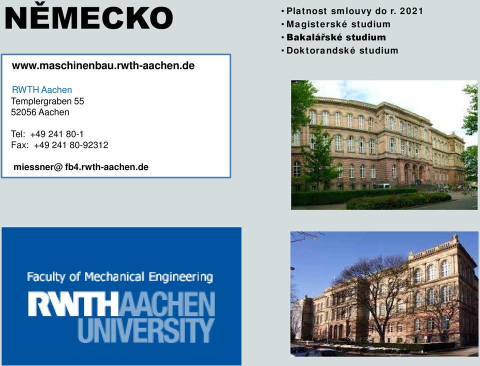 2021 Bakalářské studium RWTH Aachen