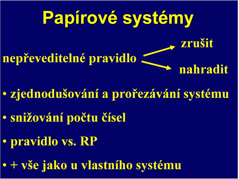 prořezávání systému snižování počtu