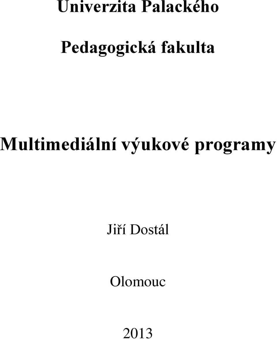 Multimediální výukové