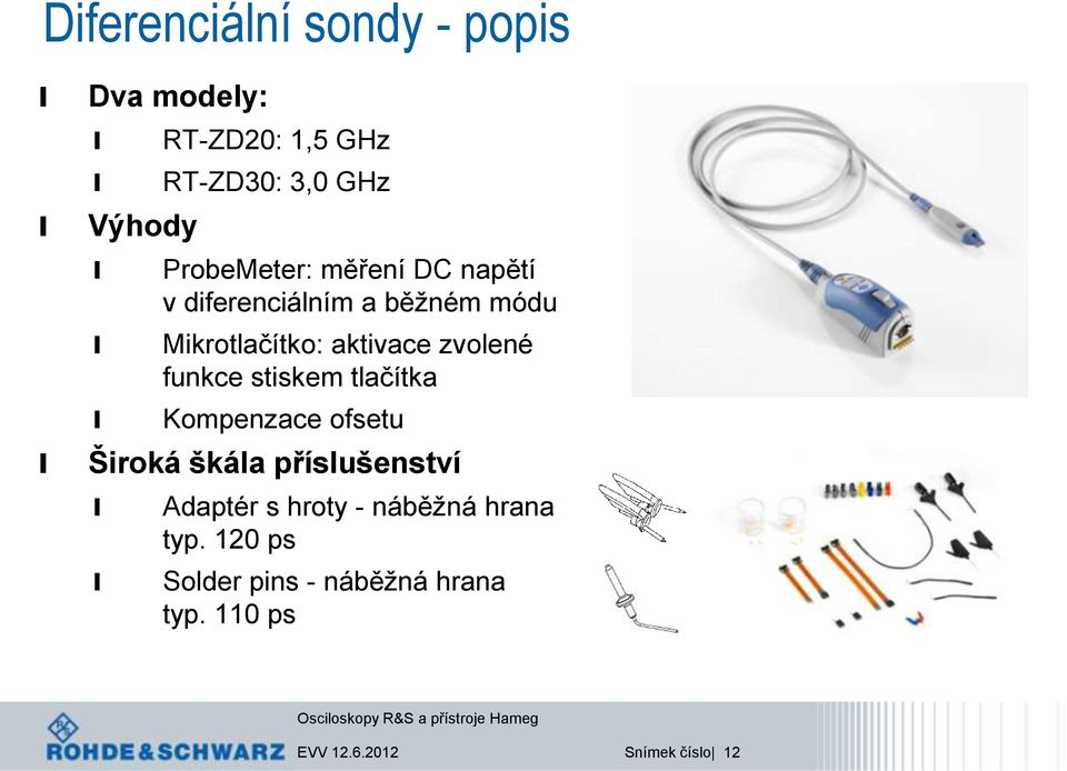 stiskem tačítka Kompenzace ofsetu Široká škáa přísušenství Adaptér s hroty - náběžná hrana