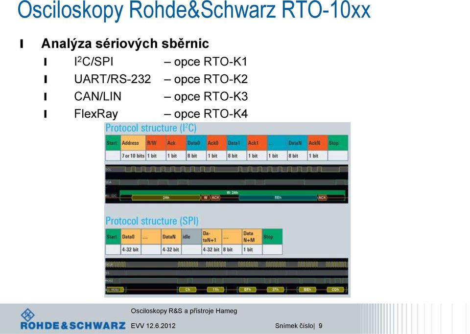 UART/RS-232 opce RTO-K2 CAN/LIN opce RTO-K3