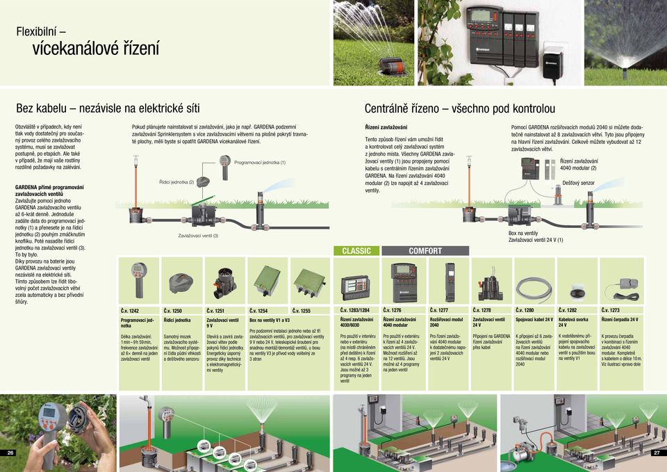 GARDENA přímé programování zavlažovacích ventilů Zavlažujte pomocí jednoho GARDENA zavlažovacího ventilu až 6-krát denně.