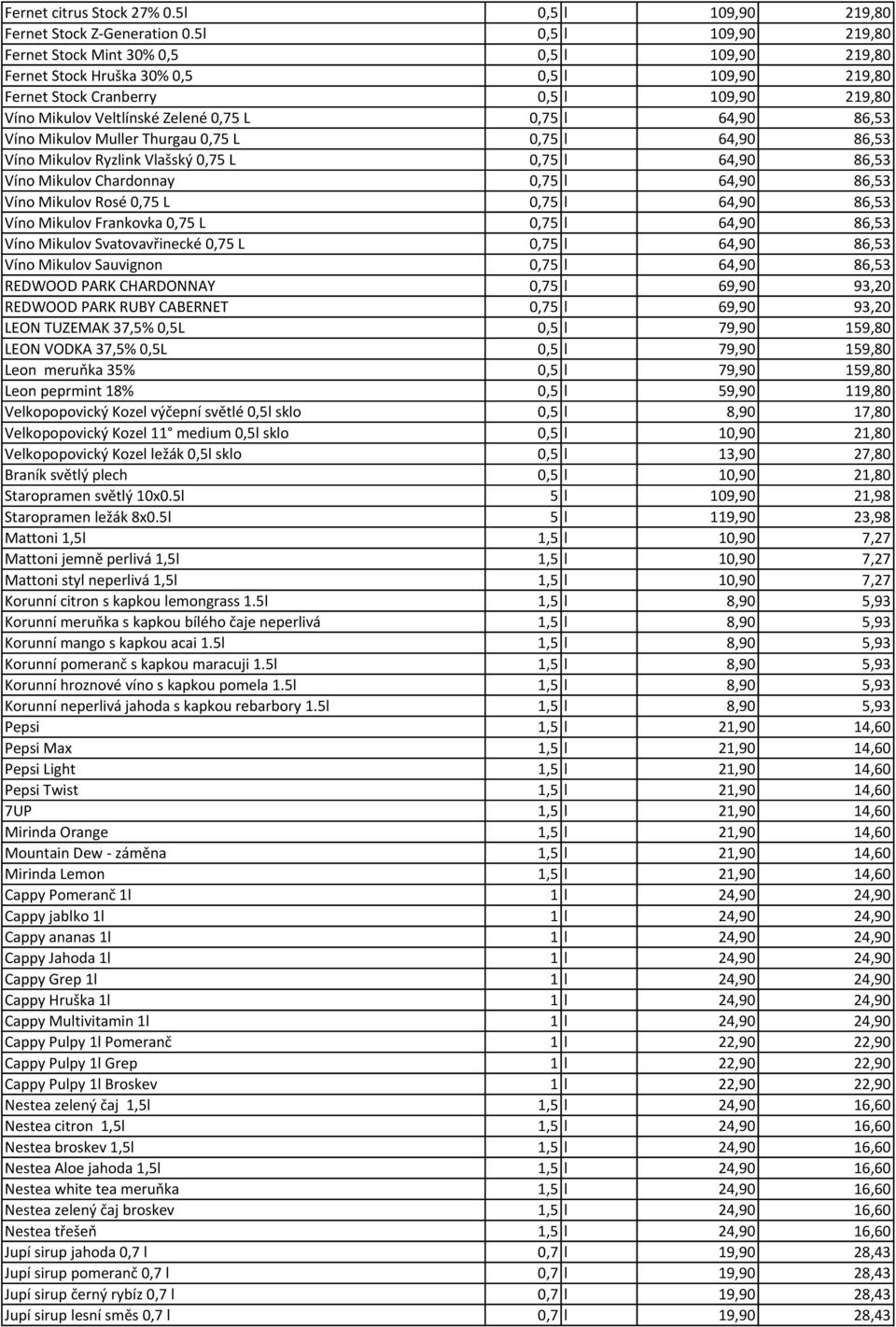 0,75 l 64,90 86,53 Víno Mikulov Muller Thurgau 0,75 L 0,75 l 64,90 86,53 Víno Mikulov Ryzlink Vlašský 0,75 L 0,75 l 64,90 86,53 Víno Mikulov Chardonnay 0,75 l 64,90 86,53 Víno Mikulov Rosé 0,75 L