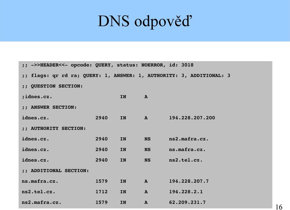 200 ;; AUTHORITY SECTION: idnes.cz. 2940 IN NS ns2.mafra.cz. idnes.cz. 2940 IN NS ns.mafra.cz. idnes.cz. 2940 IN NS ns2.tel.