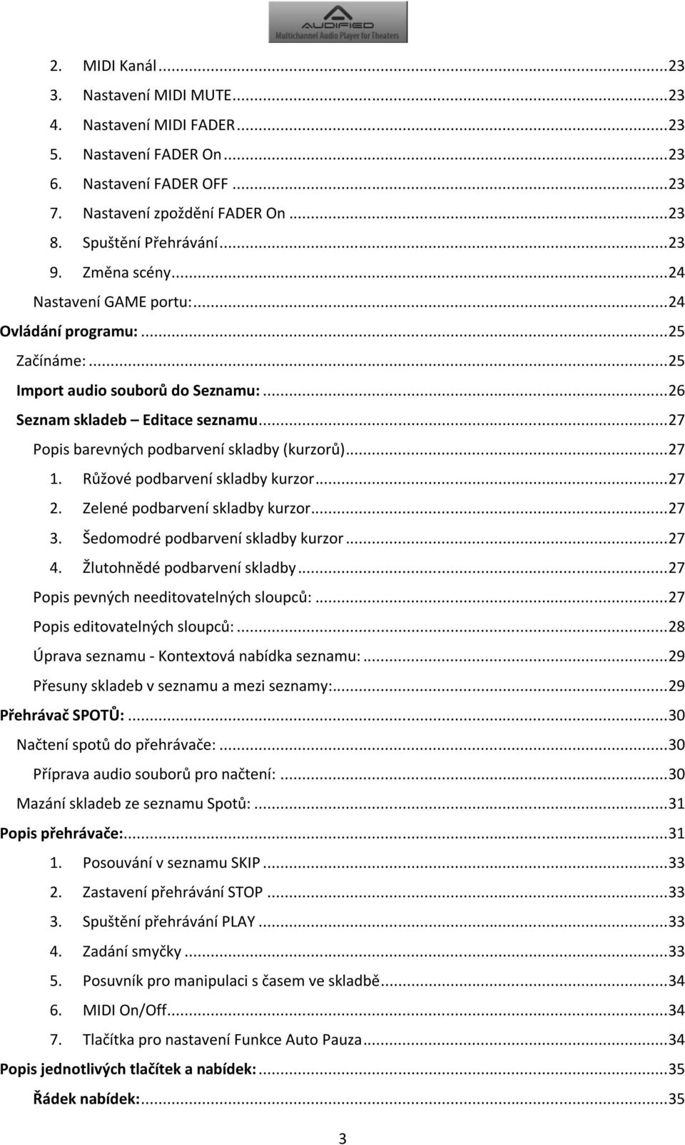 .. 27 Popis barevných podbarvení skladby (kurzorů)... 27 1. Růžové podbarvení skladby kurzor... 27 2. Zelené podbarvení skladby kurzor... 27 3. Šedomodré podbarvení skladby kurzor... 27 4.