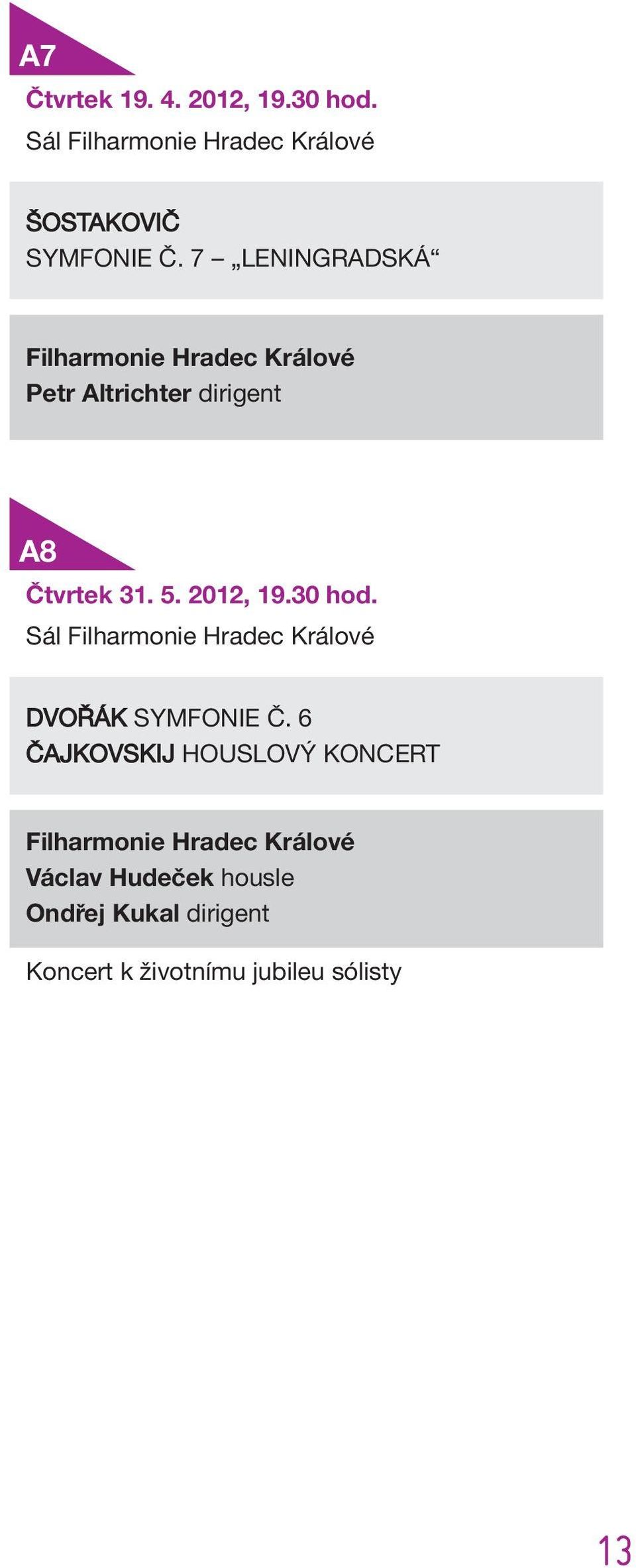 31. 5. 2012, 19.30 hod. DVOŘÁK SYMFONIE Č.