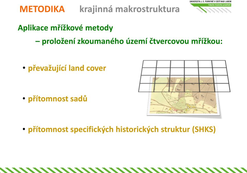 čtvercovou mřížkou: převažující land cover