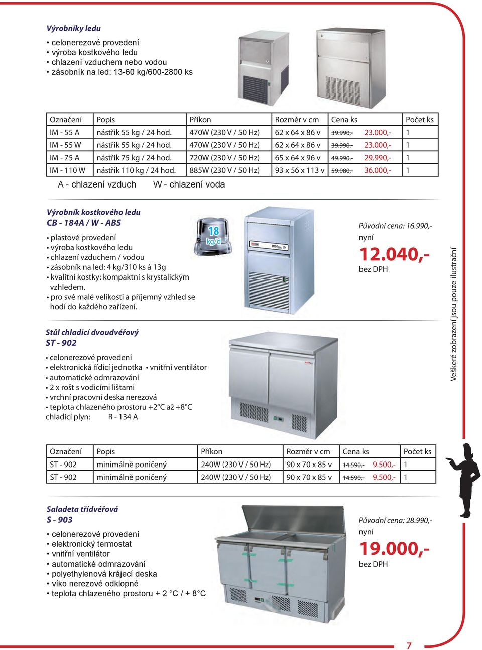 720W (230 V / 50 Hz) 65 x 64 x 96 v 49.990,- 29.990,- 1 IM - 110 W nástřik 110 kg / 24 hod. 885W (230 V / 50 Hz) 93 x 56 x 113 v 59.980,- 36.