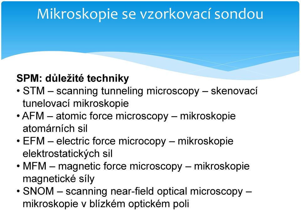 electric force microcopy mikroskopie elektrostatických sil MFM magnetic force microscopy