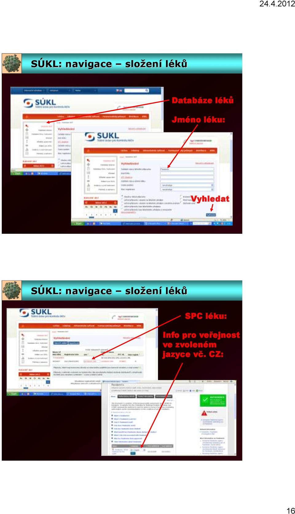 navigace složení léků SPC léku: Info