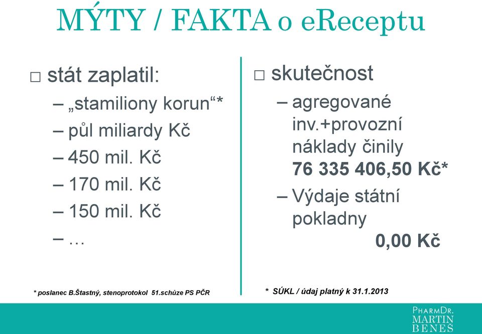 +provozní náklady činily 76 335 406,50 Kč* Výdaje státní pokladny 0,00 Kč