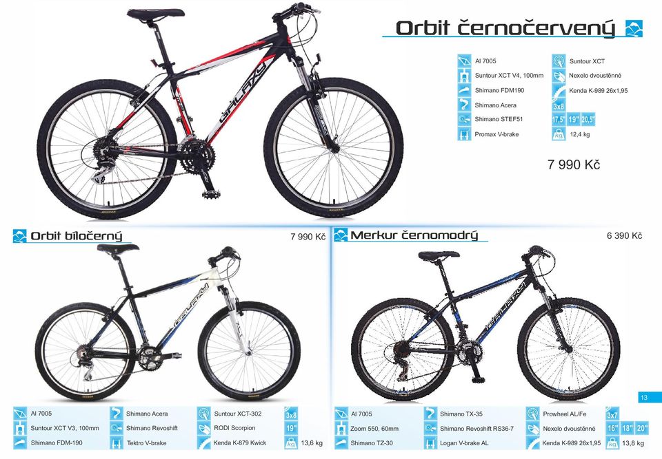 Suntour XCT-302 RODI Scorpion 3x8 19" Shimano TX-35 Prowheel AL/Fe 3x7 Zoom 550, 60mm Shimano Revoshift RS36-7 Nexelo