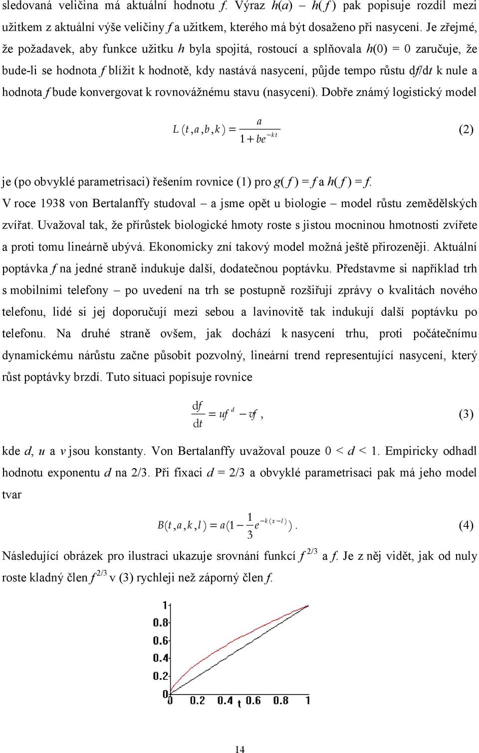 konvrgovat k rovnovážnému stavu (nasycní). Dobř známý logistický modl a Ltabk (,,, )= + b kt (2) j (po obvyklé paramtrisaci) řšním rovnic () pro g( f ) = f a h( f ) = f.