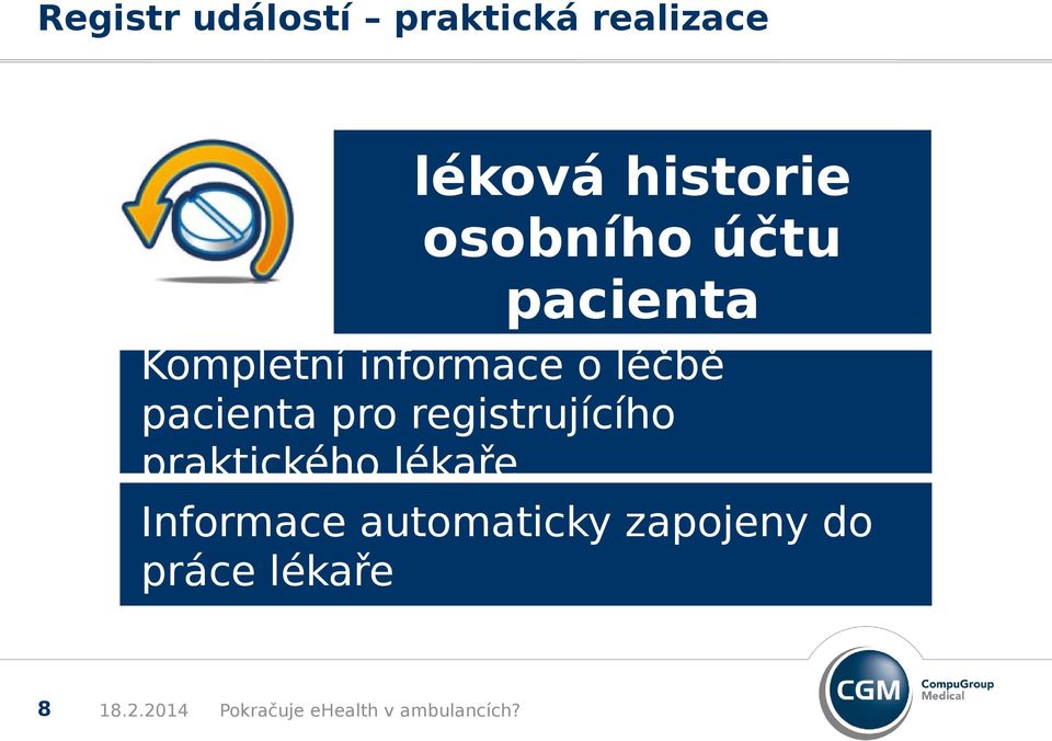 informace o léčbě pacienta pro registrujícího