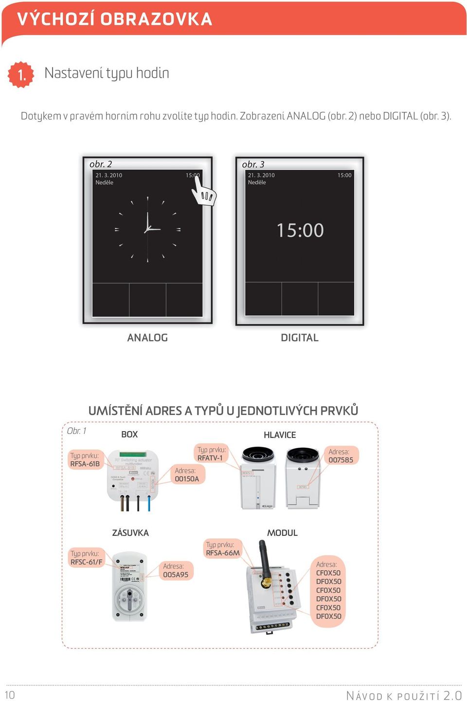 1 BOX HLAVICE Typ prvku: RFSA-61B Adresa: 00150A Typ prvku: RFATV-1 Adresa: 007585 007585 Typ prvku: RFSC-61/F