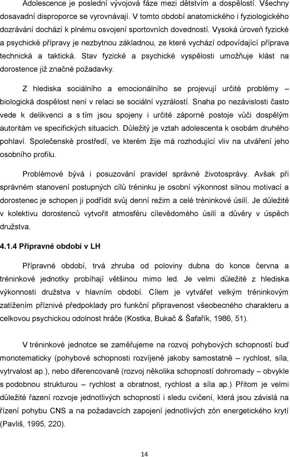 Vysoká úroveň fyzické a psychické přípravy je nezbytnou základnou, ze které vychází odpovídající příprava technická a taktická.