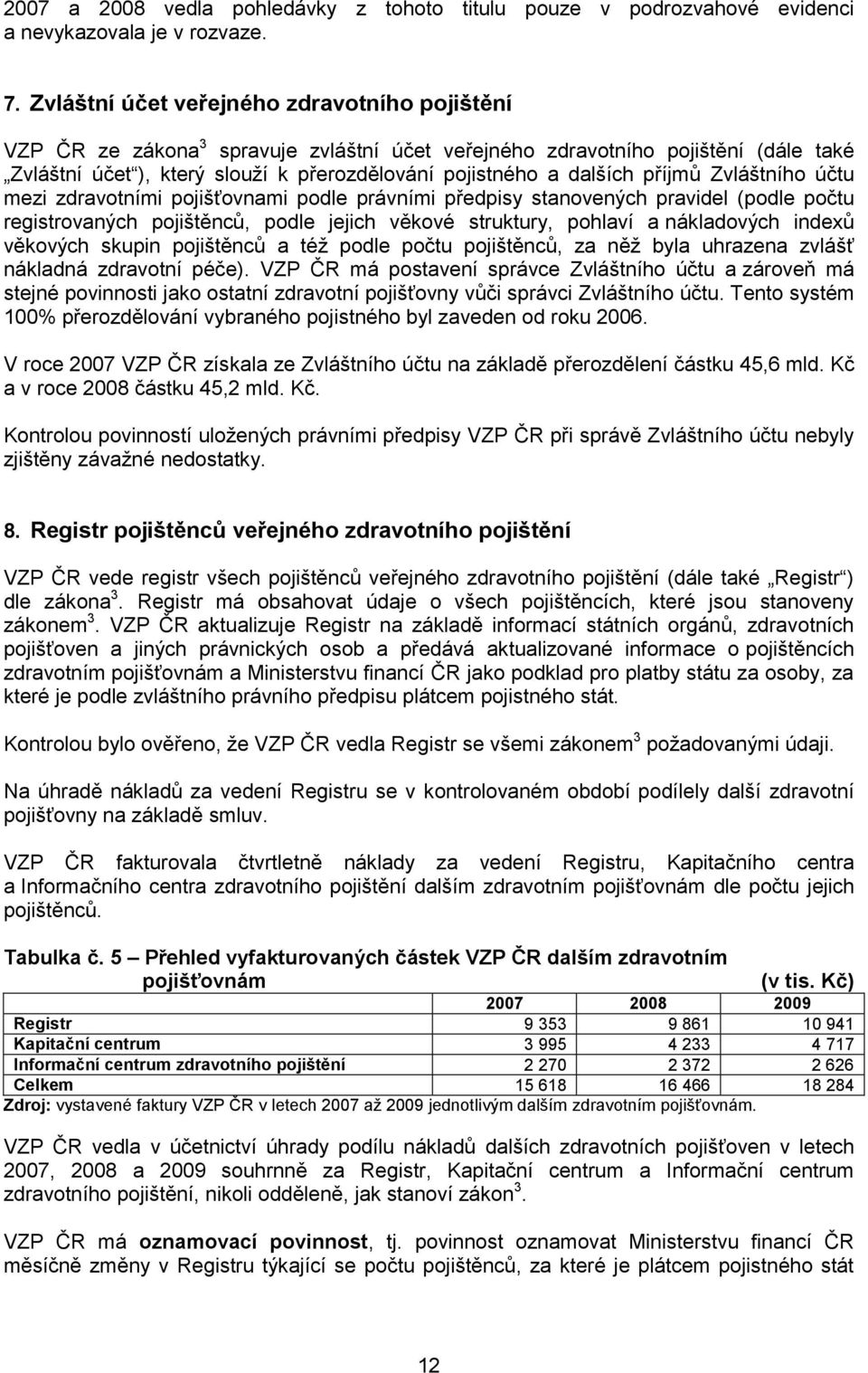 příjmů Zvláštního účtu mezi zdravotními pojišťovnami podle právními předpisy stanovených pravidel (podle počtu registrovaných pojištěnců, podle jejich věkové struktury, pohlaví a nákladových indexů