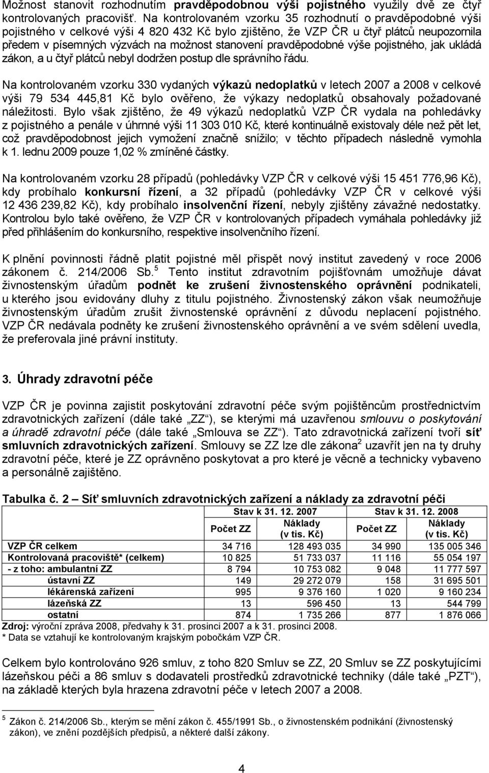 pravděpodobné výše pojistného, jak ukládá zákon, a u čtyř plátců nebyl dodržen postup dle správního řádu.