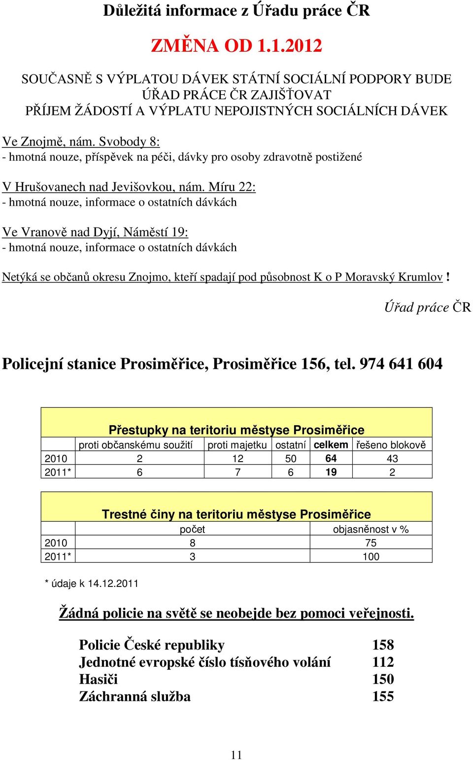 Svobody 8: - hmotná nouze, příspěvek na péči, dávky pro osoby zdravotně postižené V Hrušovanech nad Jevišovkou, nám.