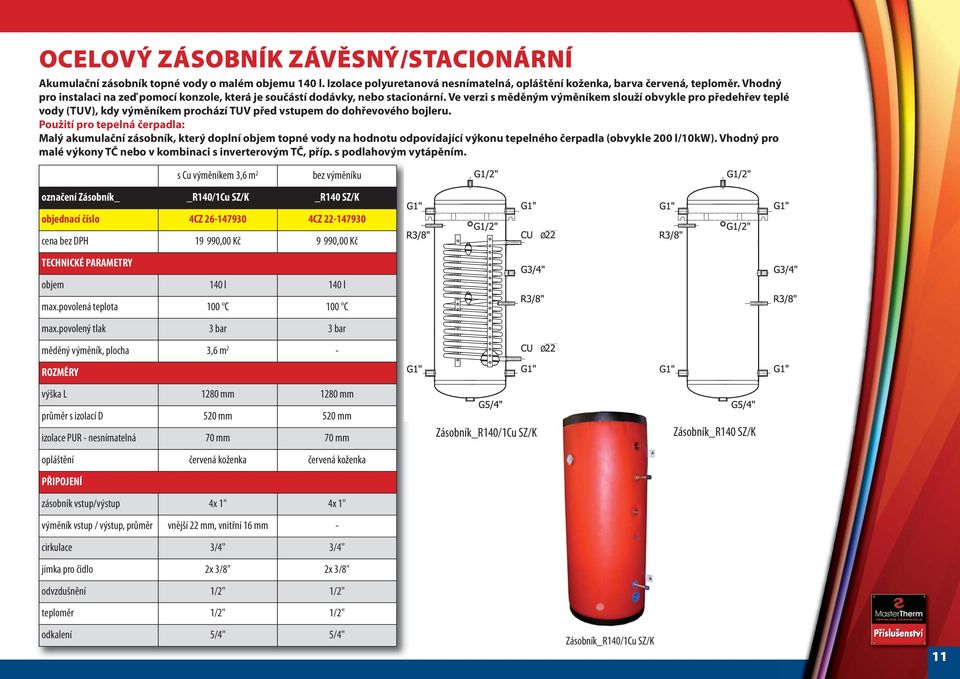 Ve verzi s měděným výměníkem slouží obvykle pro předehřev teplé vody (TUV), kdy výměníkem prochází TUV před vstupem do dohřevového bojleru.