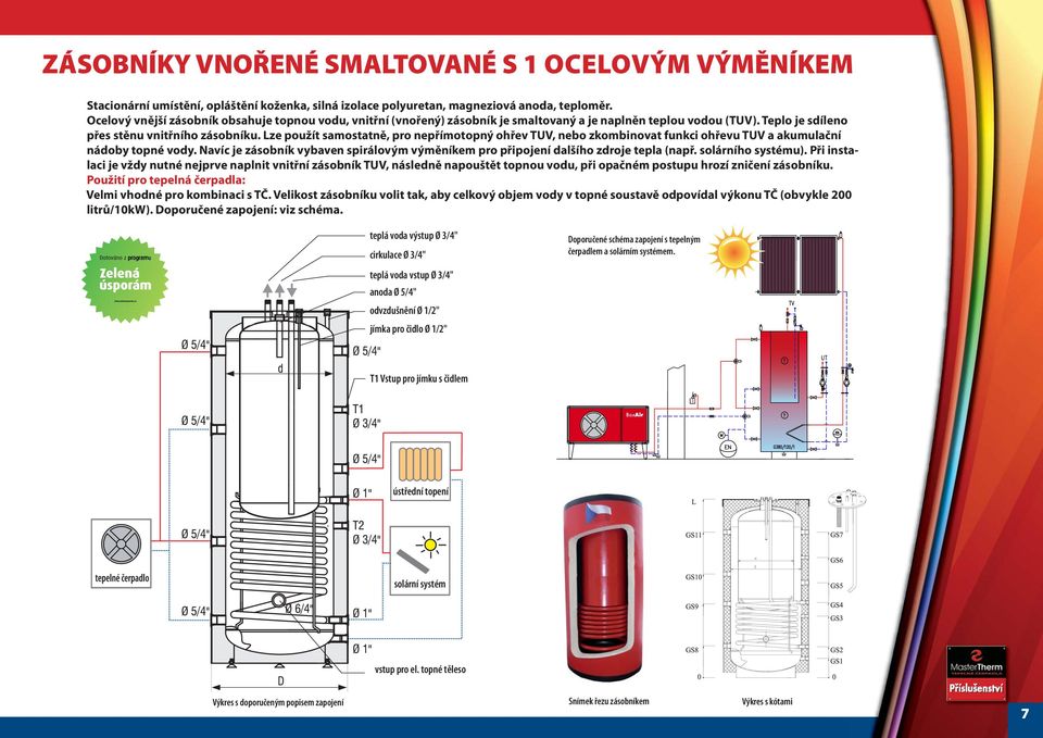 Lze použít samostatně, pro nepřímotopný ohřev TUV, nebo zkombinovat funkci ohřevu TUV a akumulační nádoby topné vody.