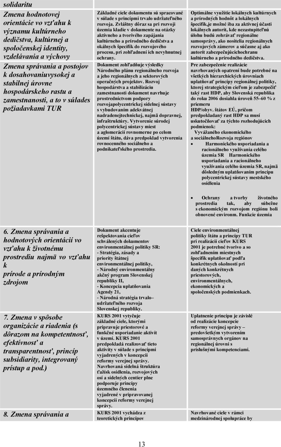 Zvláštny dôraz sa pri rozvoji územia kladie v dokumente na otázky aktívneho a tvorivého zapájania kultúrneho a prírodného dedičstva a okálnych špecifík do rozvojového procesu, pri zohľadnení ich