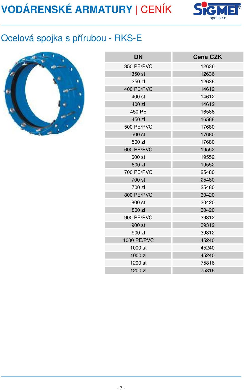 19552 600 zl 19552 700 PE/PVC 25480 700 st 25480 700 zl 25480 800 PE/PVC 30420 800 st 30420 800 zl 30420 900