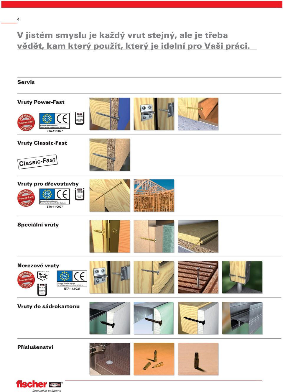 Classic-Fast Vruty pro dřevostavby armstadt European Technical Approval for self-tapping screws in timber structures