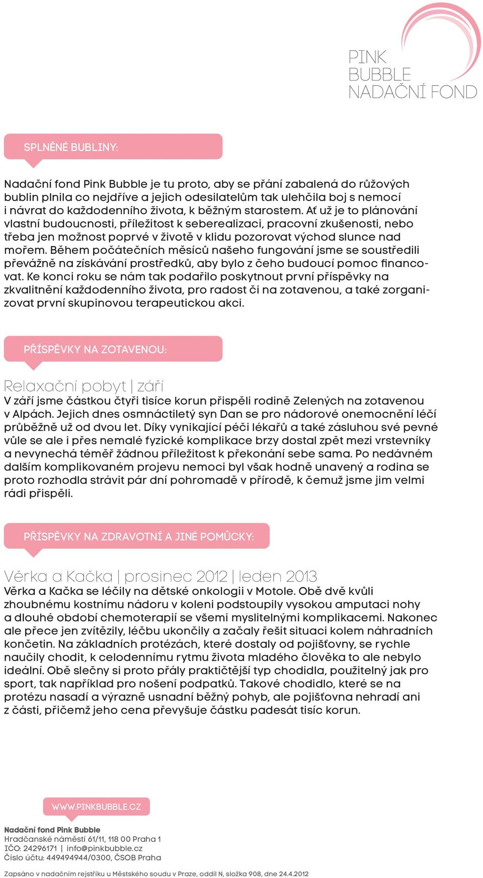 Během počátečních měsíců našeho fungování jsme se soustředili převážně na získávání prostředků, aby bylo z čeho budoucí pomoc financovat.