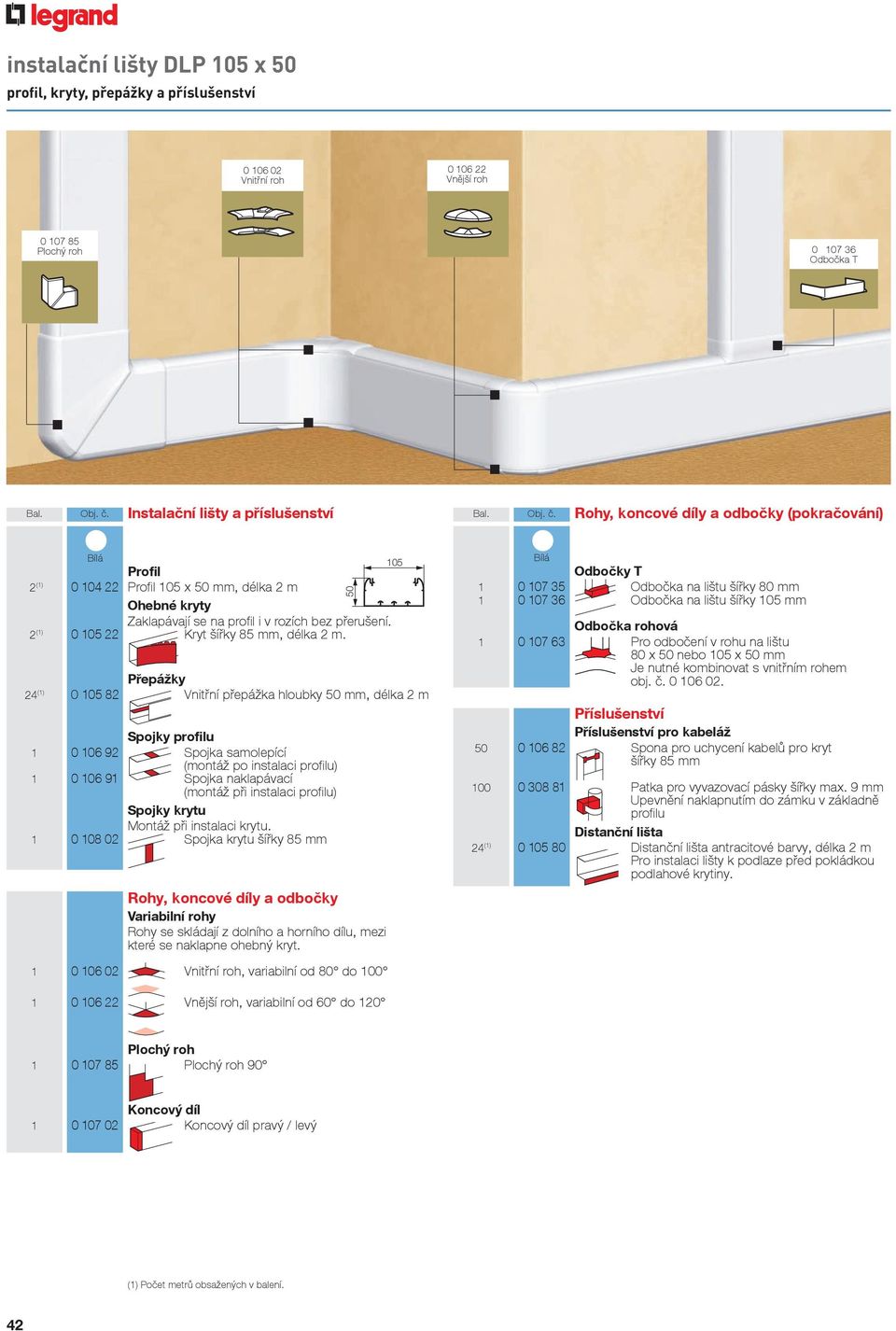 eps 105 x 50 mm, délka 2 m Ohebné kryty Zaklapávají se na profil i v rozích bez přerušení. 2 (1) 0 105 22 Kryt šířky 85 mm, délka 2 m. 010582-57634q.