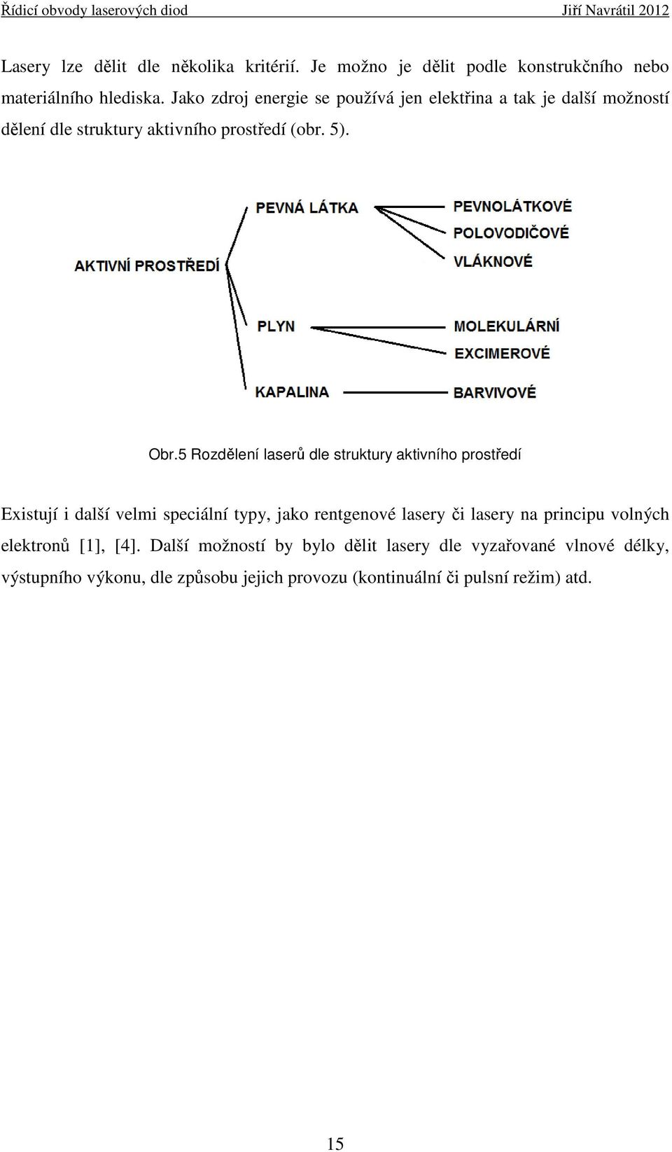 5 Rozdělení laserů dle struktury aktivního prostředí Existují i další velmi speciální typy, jako rentgenové lasery či lasery na