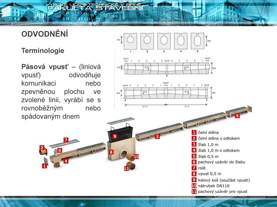 nebo zpevněnou plochu ve zvolené linii,