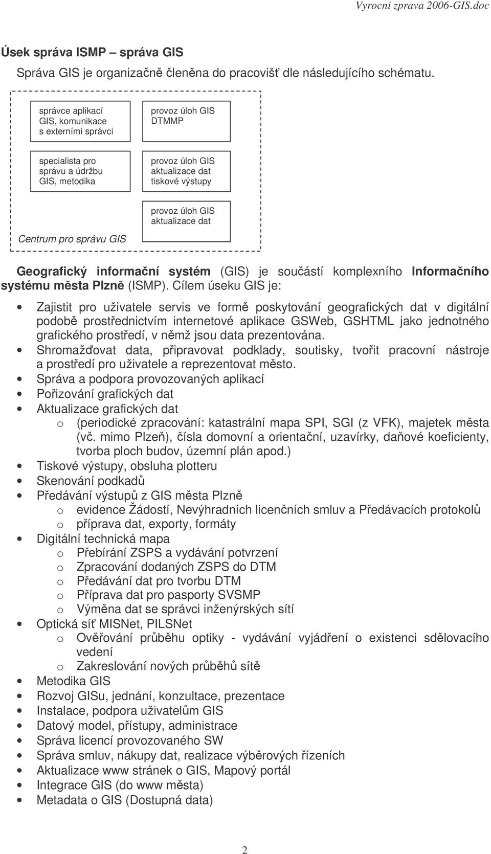 dat Centrum pro správu GIS Geografický informaní systém (GIS) je souástí komplexního Informaního systému msta Plzn (ISMP).